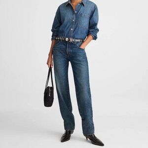 Madewell The Petite Dean Easy Straight Jean in Greendale Wash